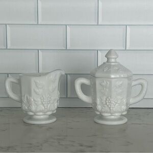 Westmoreland Milk Glass Sugar bowl & Creamer